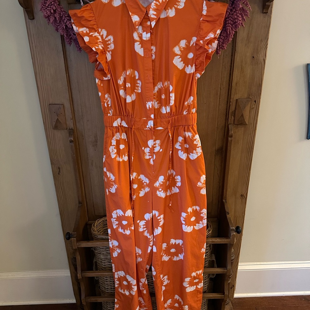 Orange Floral Jumpsuit